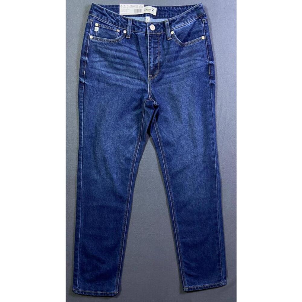 New Seven7 Women's 90's Straight High Rise Jean Size 6 Dark Wash Fitted Hips NWT